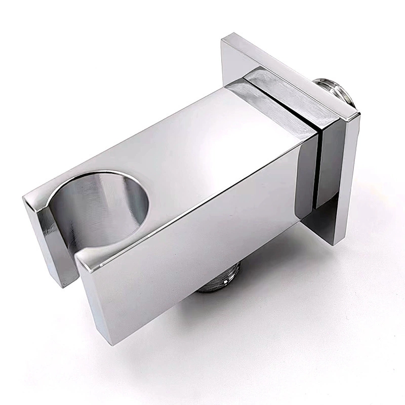 ที่วางฝักบัวและฉากยึดฝักบัวทองเหลือง ฝักบัวมือถือทรงสี่เหลี่ยมแบบปกปิดที่ทันสมัยเรียบง่าย