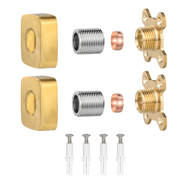 แผ่นก๊อกน้ำฝักบัวทรงสี่เหลี่ยมสีทอง