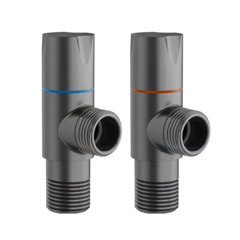 วาล์วมุมทองเหลืองสีเทา