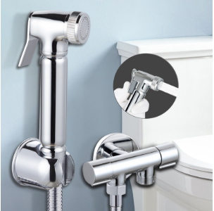 เครื่องพ่นโถชำระล้างมือถือทองเหลืองพร้อมหัวฝักบัว - ปืนฉีดน้ำทำความสะอาดห้องน้ำแรงดันสูง