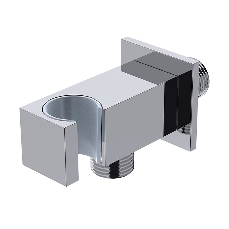 วาล์วมุมสี่เหลี่ยมทองเหลืองแข็งพร้อมขายึด วาล์วหยุดทางออกผนังน้ำร้อนและเย็นสำหรับก๊อกน้ำ