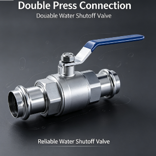 บอลวาล์วสเตนเลสสตีล Double Press Fit, วาล์วปิดการเชื่อมต่อแบบกดเต็มพอร์ตพร้อมที่จับสีน้ำเงินสำหรับระบบท่อประปาแบบ Press Fit