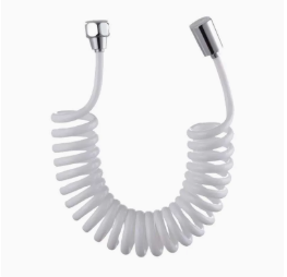 สายฝักบัวยืดหดได้ TPU ยืดหยุ่น 2.3 ม. ท่อสปริงขดสำหรับเครื่องพ่นโถชำระล้าง